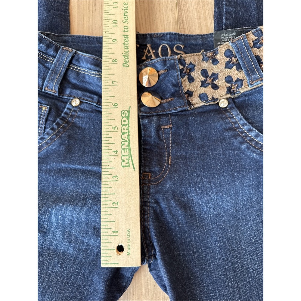 TAOS Women's Jeans Blue Skinny Embellished Size 7 - Picture 8 of 8